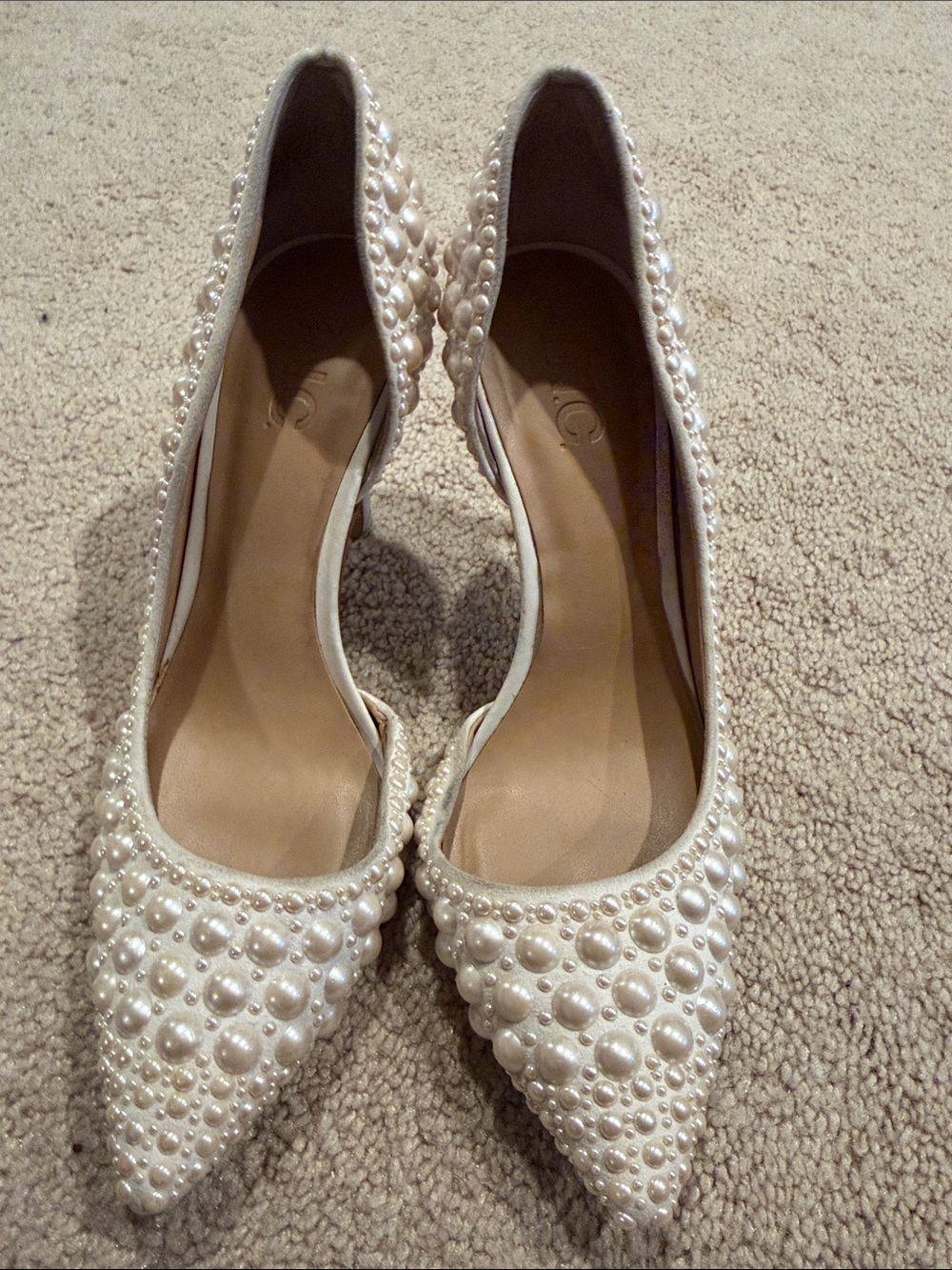 I.N.C Pearl-Embellished Pointed Toe Women's high heels - Ivory Sz 7 M